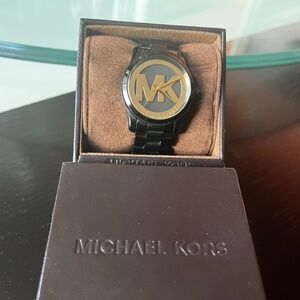 Black and Gold Michael Kors MK Watch